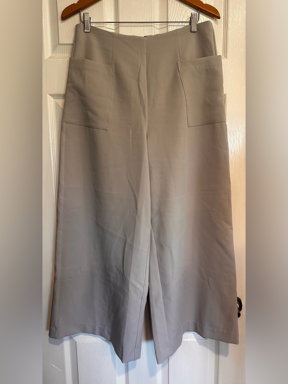 Jason Wu Wide-Leg High-Rise Pants in Light Gray
